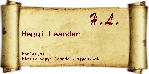 Hegyi Leander névjegykártya