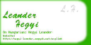 leander hegyi business card